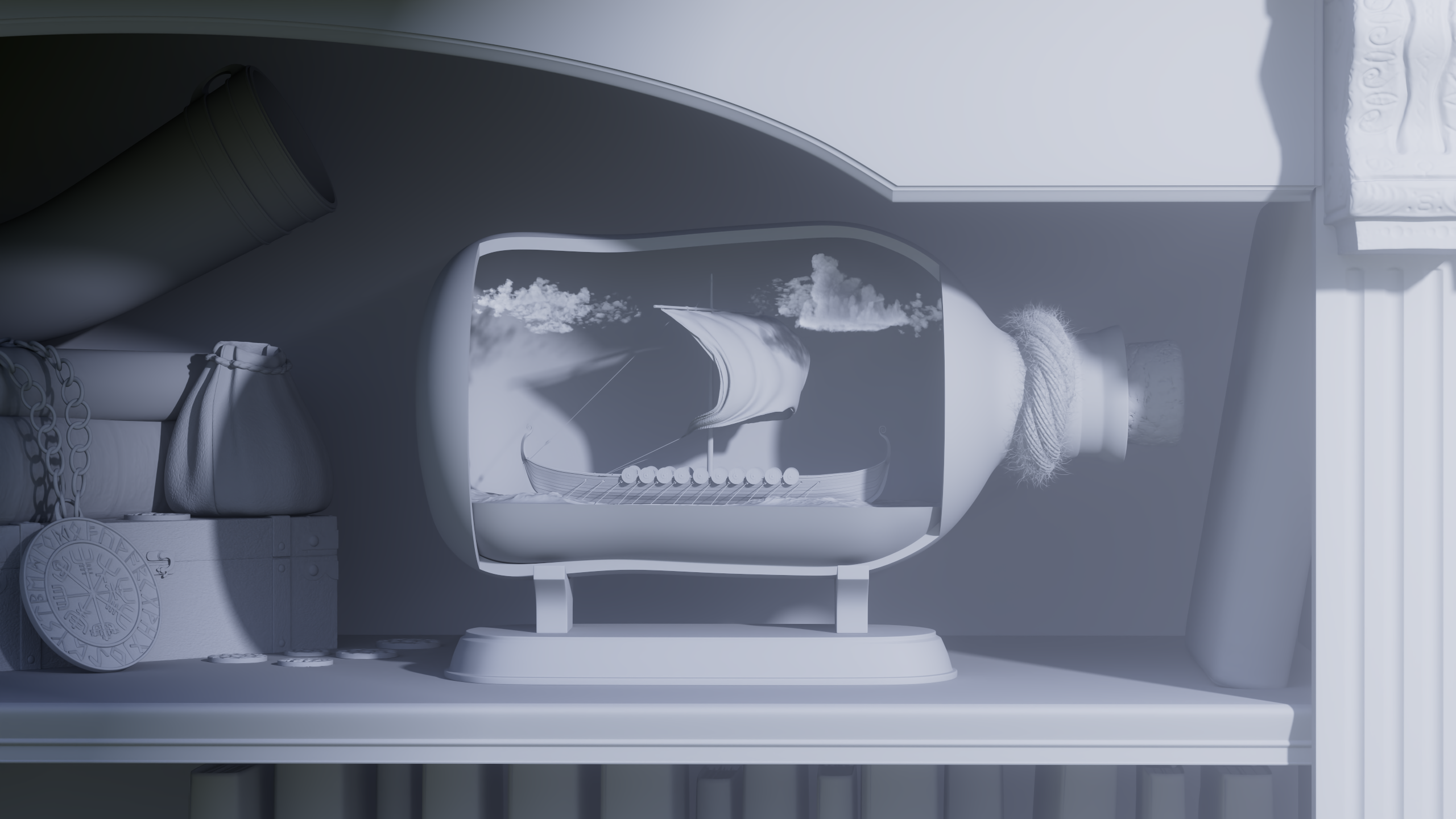 Clay Render - Opened